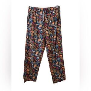 Disney Magic Kingdom Men's Blue and Red Patterned Lounge Pants